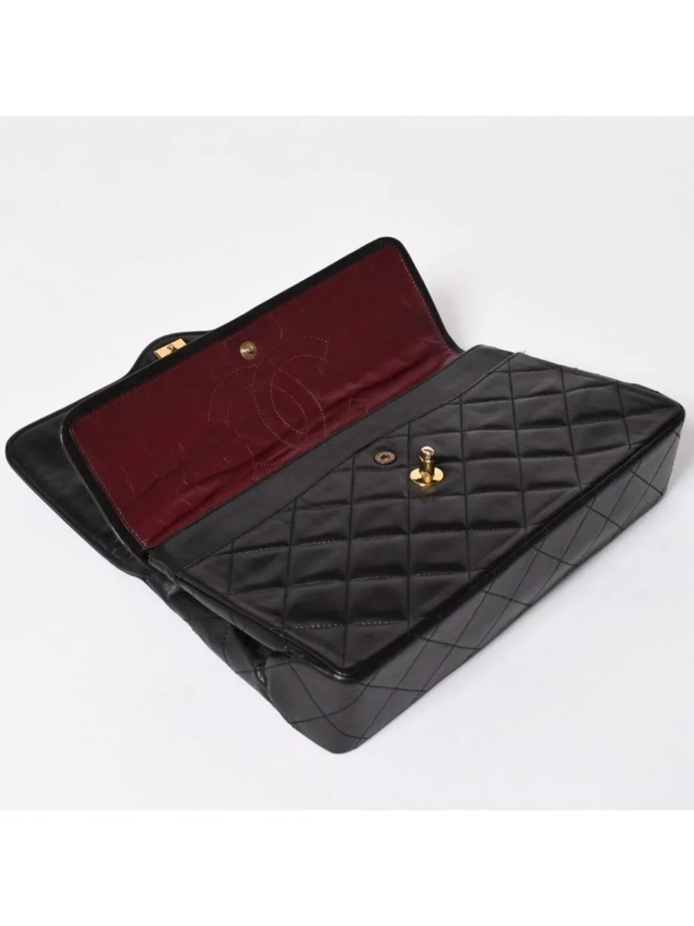 Chanel Quilted Double Flap Chain Shoulder Bag Limited Edition CC Logo Lambskin